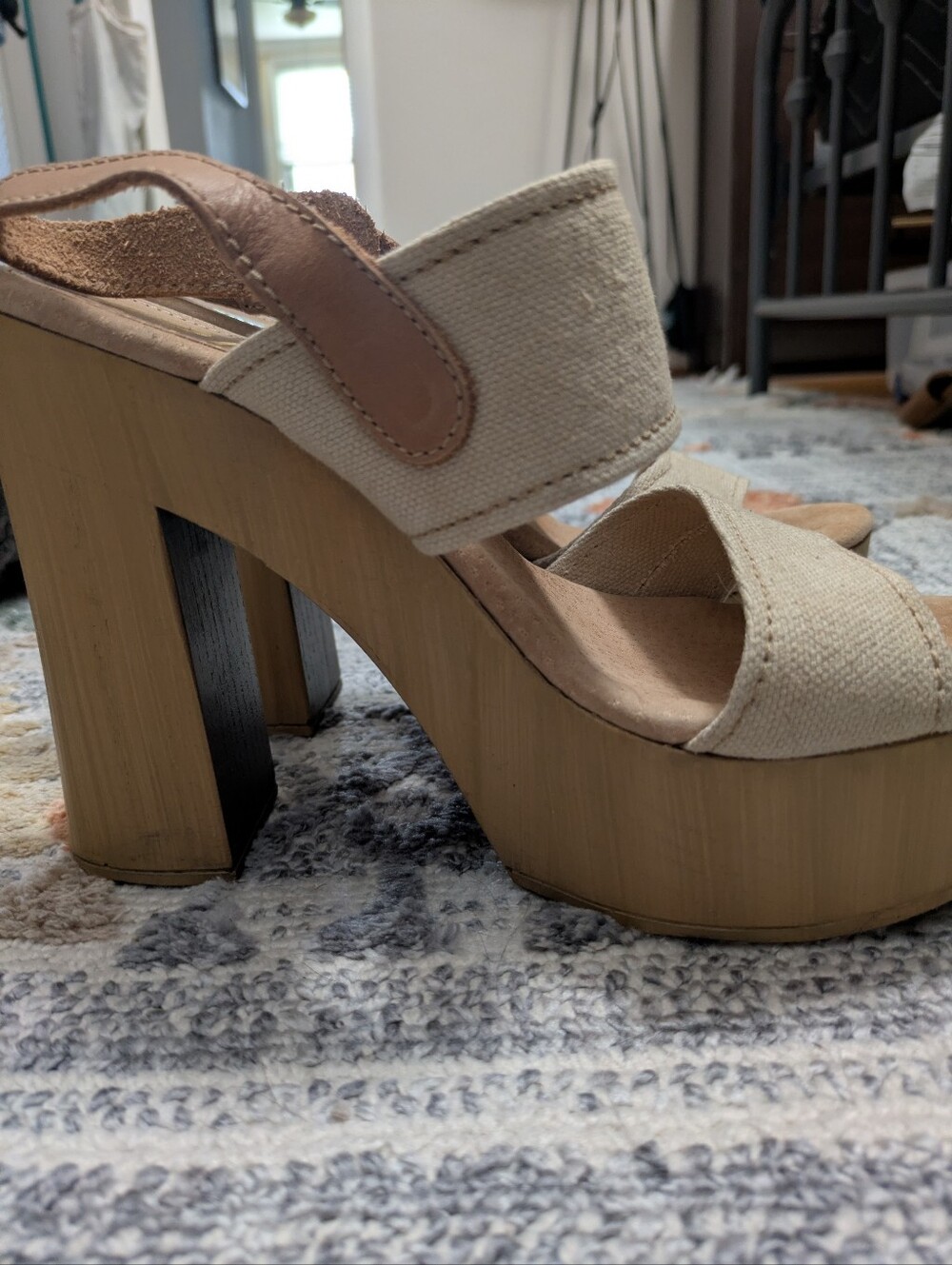 Sbicca Vintage Collection Boho 4 Inch Heels Wood Block 10 41